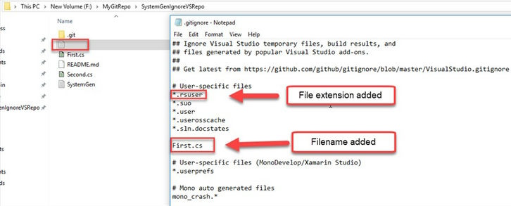 Ignore specific file